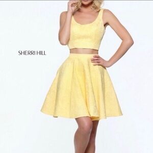 Sherri Hill 2 piece butter yellow dress- size 0